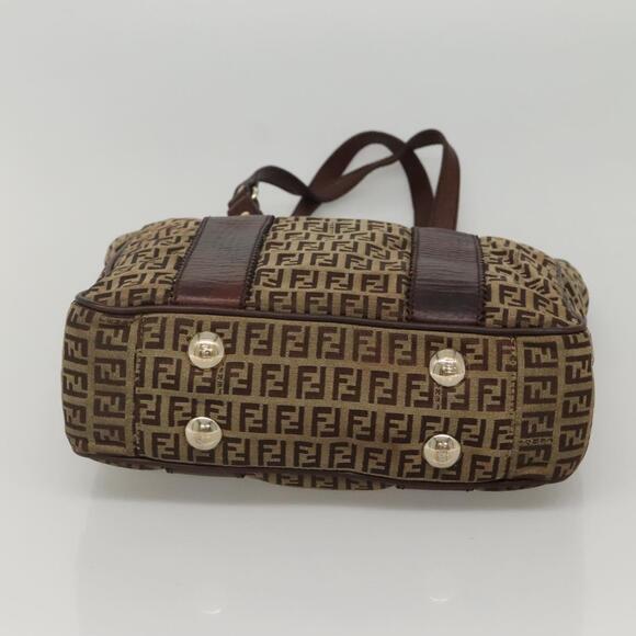 FENDI Zucchino Canvas Tote Bag Beige Gold - Picture 9 of 12